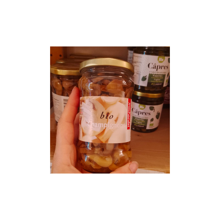 Champignons bio tranchés – 280g – Marchandel
