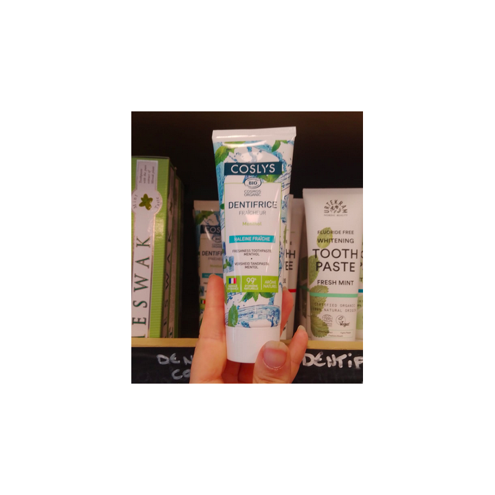 Dentifrice fraicheur menthol – Coslys – 100g