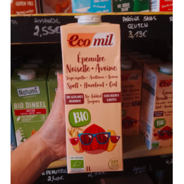 Lait végétal ÉPEAUTRE RIZ NOISETTE AVOINE - 1L - Ecomil