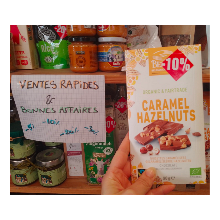 LIQUIDATIONS Chocolat caramel & hazelnuts - 90g - BELVAS