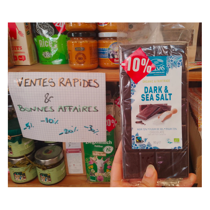 LIQUIDATIONS Chocolat dark & sea salt - 90g - BELVAS