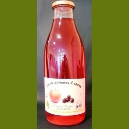Jus de pommes et CASSIS  en bouteilles de verre - 1L