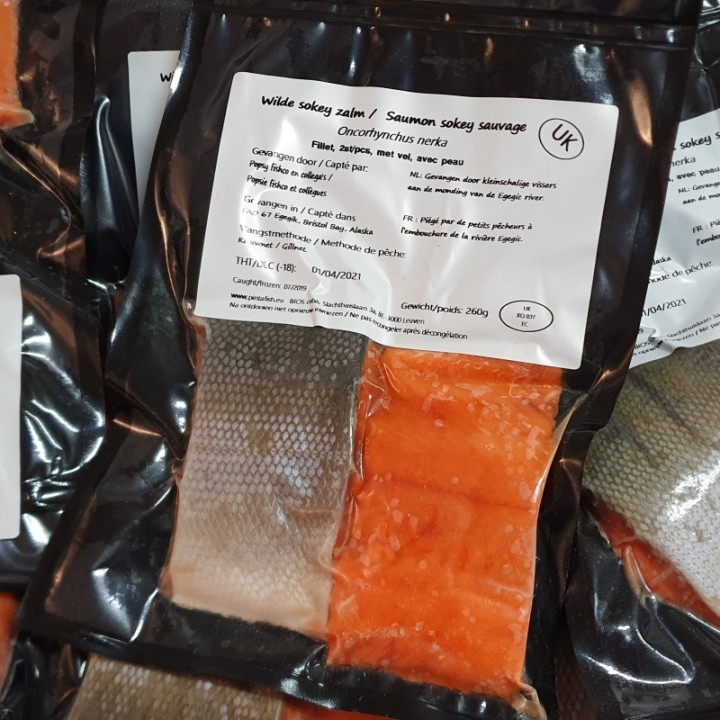❄️ Saumon Sauvage Sockeye Filet avec peau 1pc CONGELE