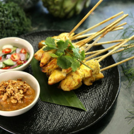 Saté de poulet sauce cacahuètes
