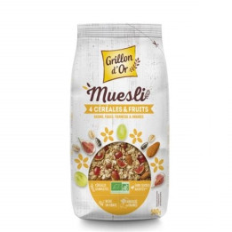 Muesli 4 céréales et fruits - 500g - BIO - Grillon d'or