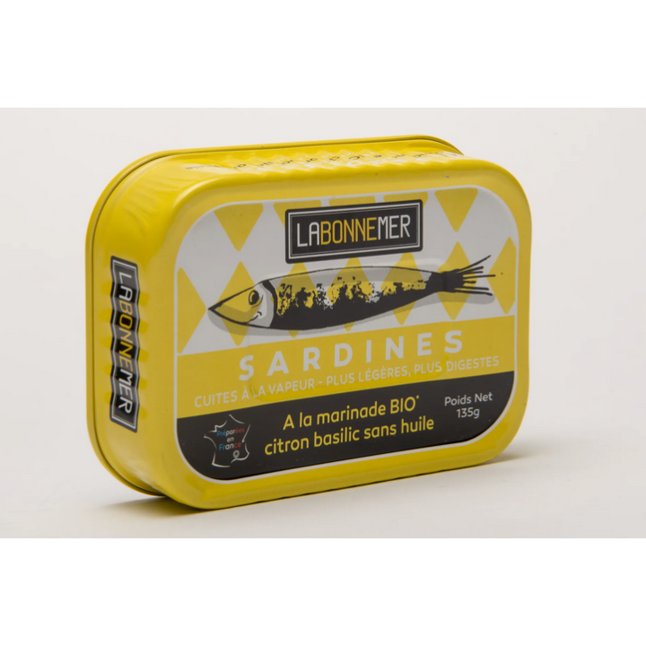 Sardines à la marinade citron basilic sans huile - 135g