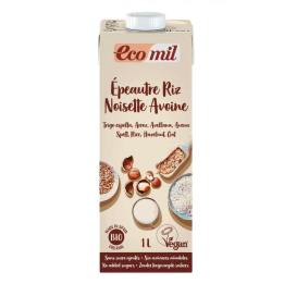 Lait végétal ÉPEAUTRE RIZ NOISETTE AVOINE - 1L - Ecomil