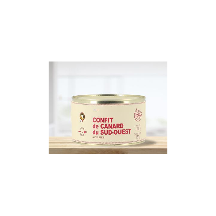 Confit de Canard du Sud-Ouest 4 cuisses - 1350g