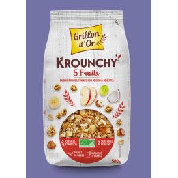 Muesli Krounchy 5 fruits - 500g - BIO - Grillon d'or