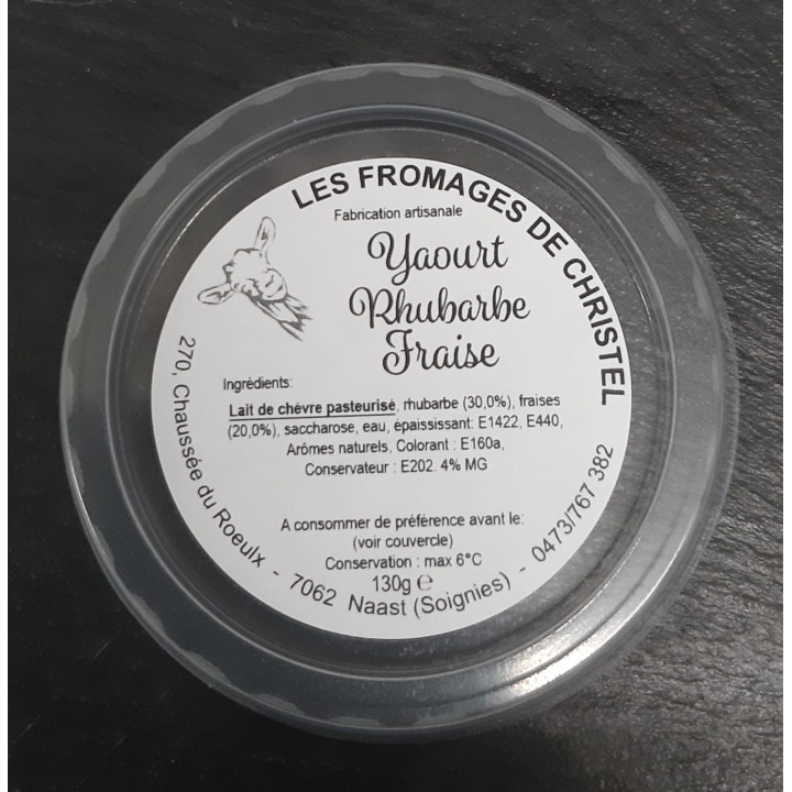 Yaourt fraise rhubarbe  (130 gr)