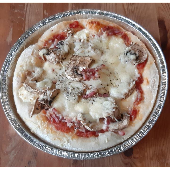 Pizza lardons et champignons (400 gr)