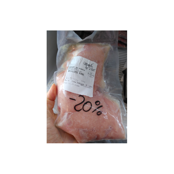 LIQUIDATION congel - escalope dinde - 250g - Gibecq