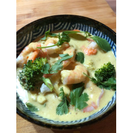 Curry Jaune de scampis au lait de coco