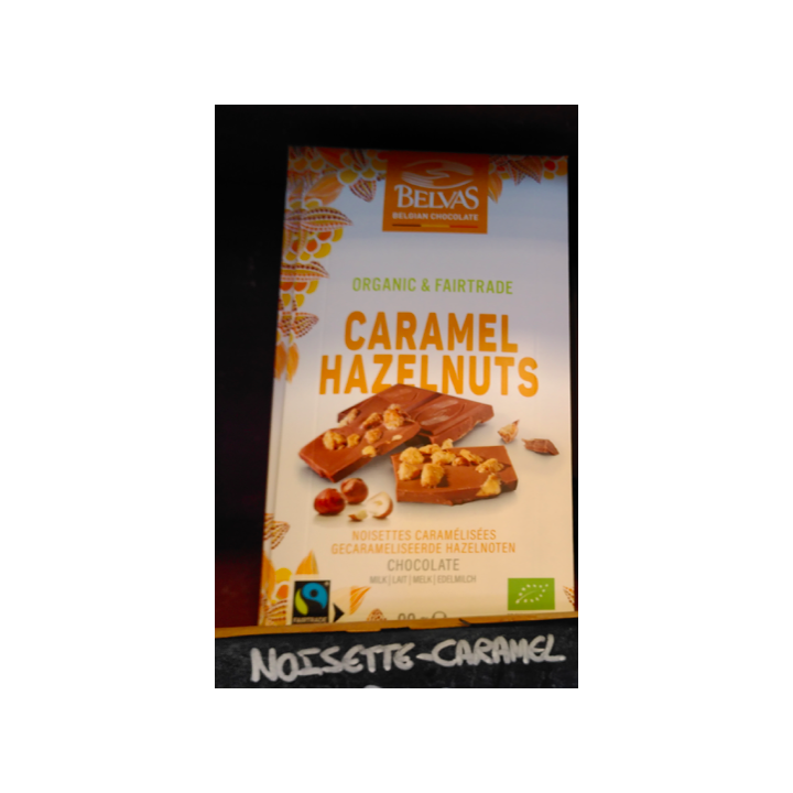 Chocolat caramel & hazelnuts - 90g - BELVAS