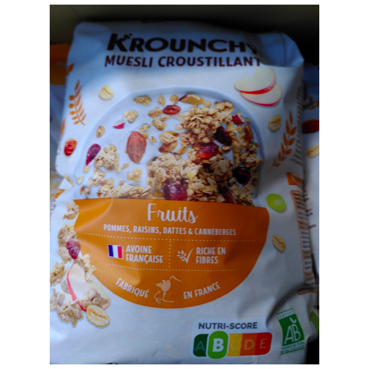 Muesli Krounchy fruits - 1kg - BIO - Grillon d'or