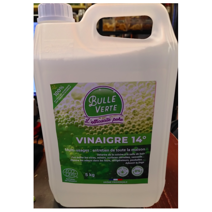 Vinaigre alcool 14° - bidon 5L - Bulle verte