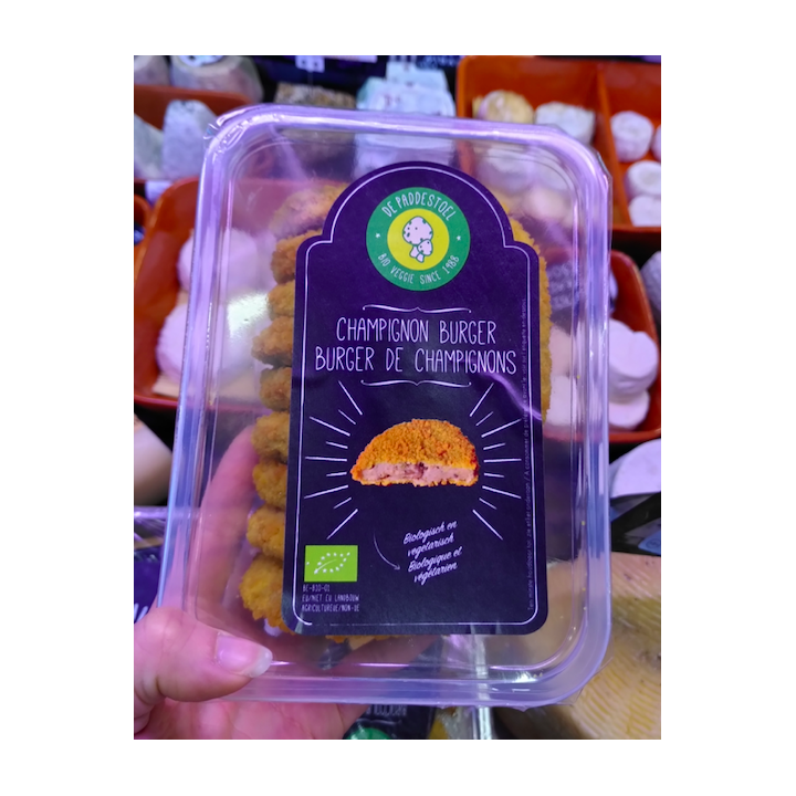 Burger végé CHAMPIGNON - BOITE 10 pc - bio - Paddestoel