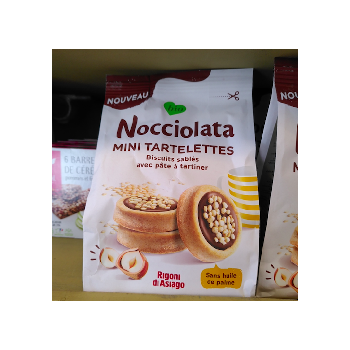 Biscuits mini TARTELETTES sablées NOCCIOLATA - bio - 250g