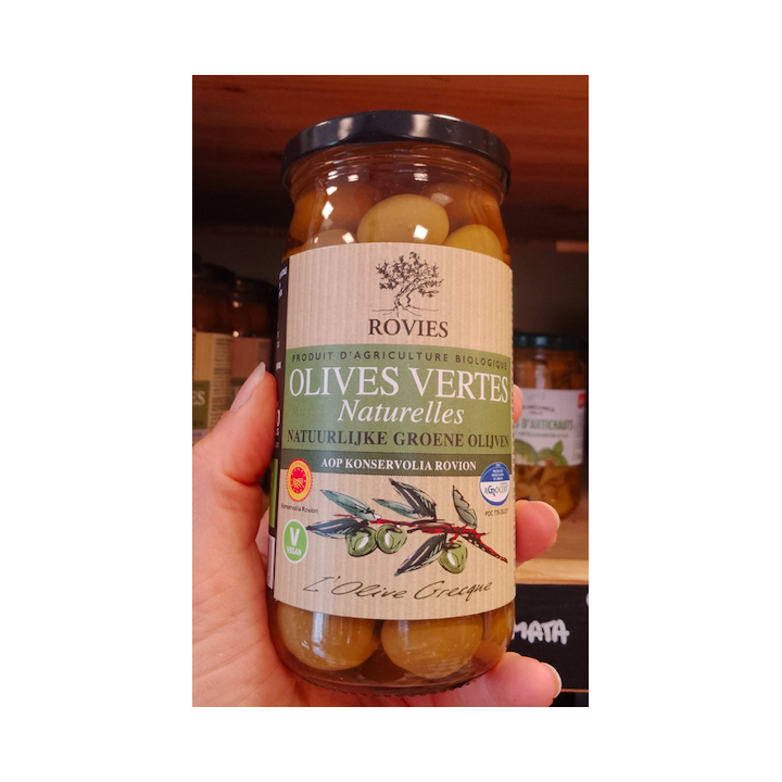 Olives vertes bio – 350g – Rovies