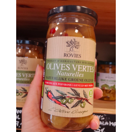 Olives vertes paprika bio – 350g – Rovies