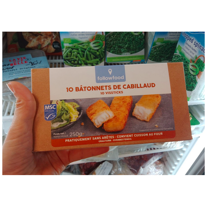 SURGELE - cabillaud pané bâtonnets - 250g - Followfood