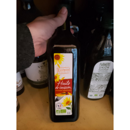 Huile cuisson tournesol désodorisée - 1L - Elibio