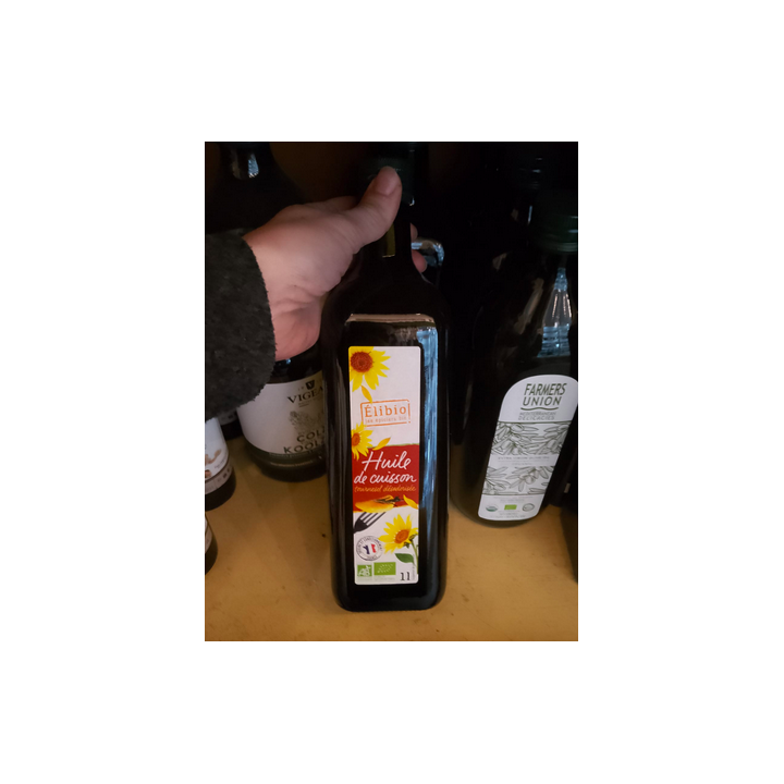 Huile cuisson tournesol désodorisée - 1L - Elibio