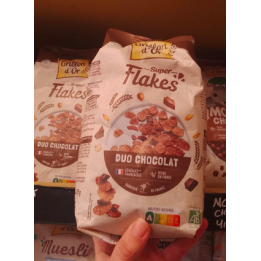 Céréales Super Flakes DUO chocolat - 375g - BIO - Grillon d'or
