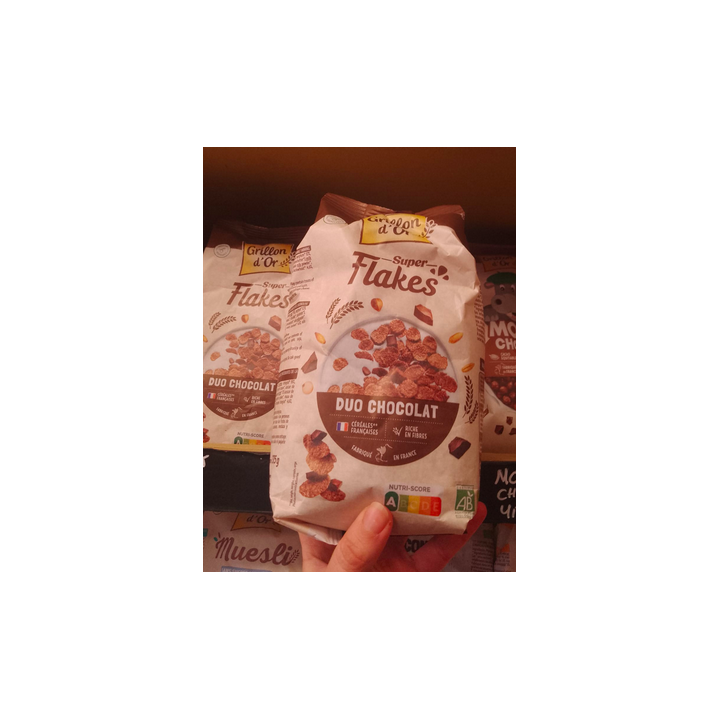 Céréales Super Flakes DUO chocolat - 375g - BIO - Grillon d'or