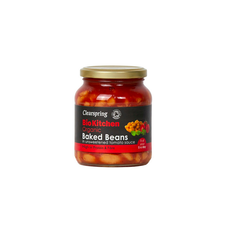 Haricots blancs sauce tomate bio – 350g – Clearspring