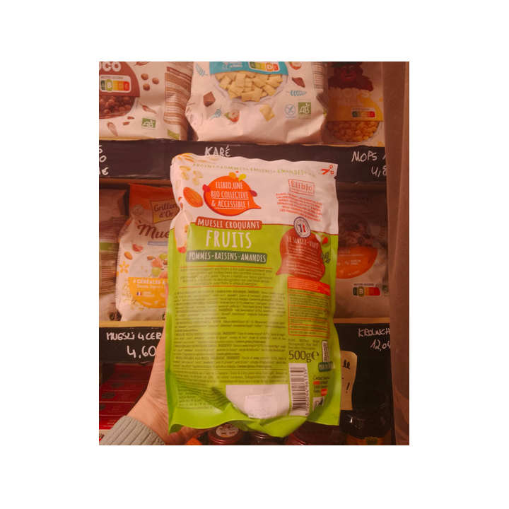 LIQUIDATIONS - Muesli croquant fruits - 500g - BIO - Elibio