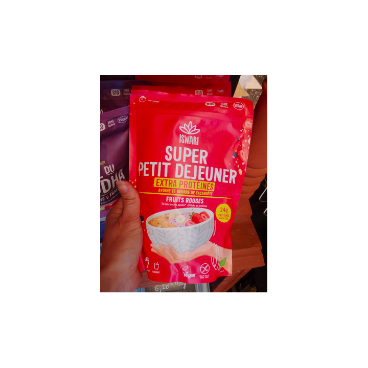 Muesli fruits rouges cacahuètes protéine - 360g - Iswari
