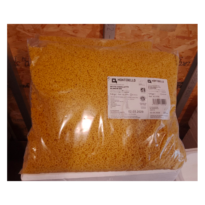 Pâtes Coquillettes blanches – 5kg– bio