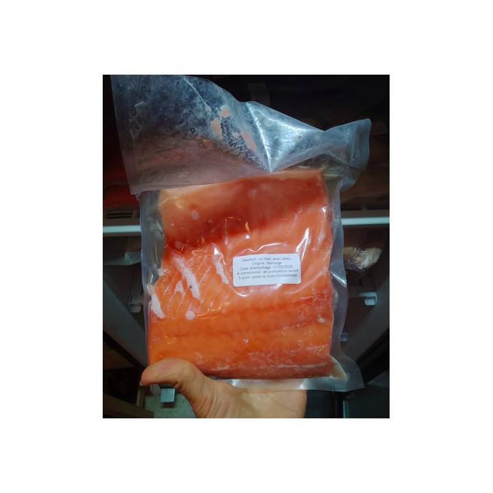 ❄️ CONGELE - Saumon en filet avec peau - 500g - Mosselman