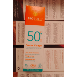 Crème Solaire VISAGE 50+ – 50ml – Biosolis
